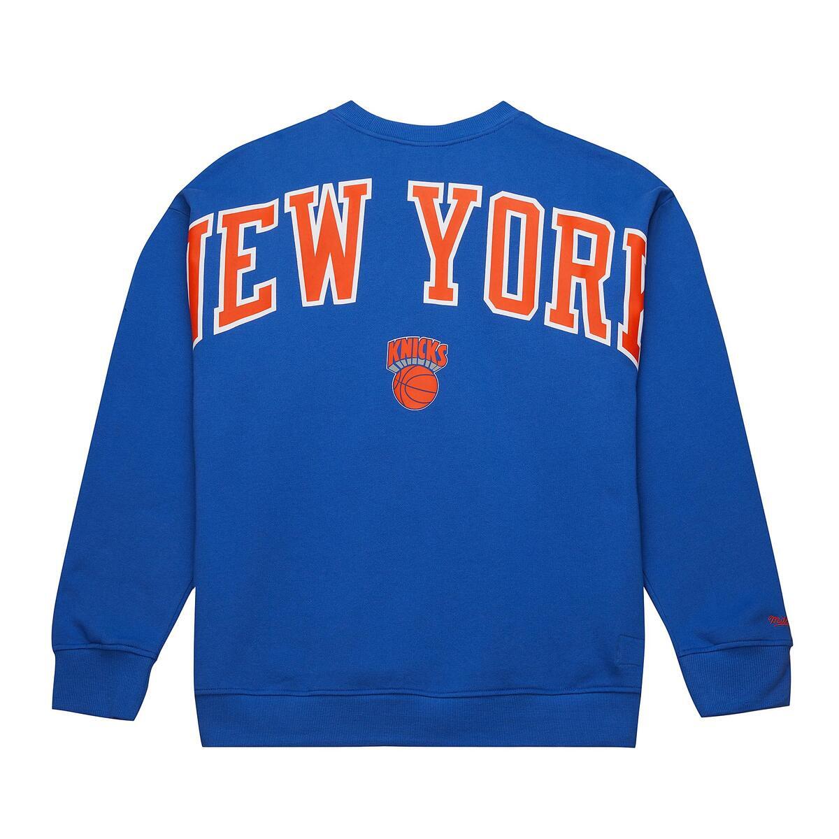NBA THERE AND BACK 2.0 CREW FLEECE VINTAGE LOGO KNICKS Royal FC8088-NYKROYA - Image 2