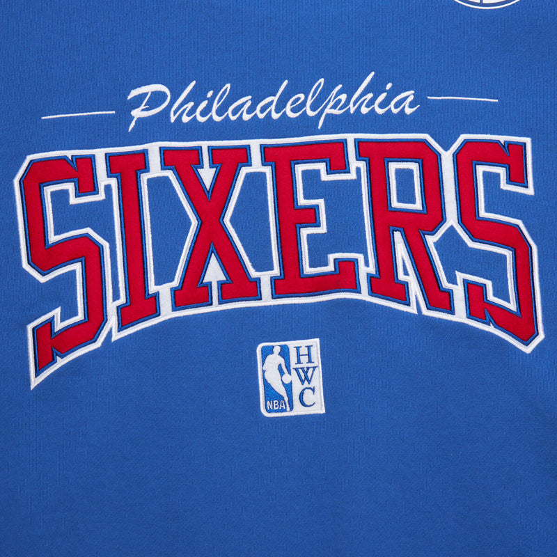 NBA THERE AND BACK 2.0 CREW FLEECE VINTAGE LOGO 76ERS Royal FC8088-P76ROYA - Image 6