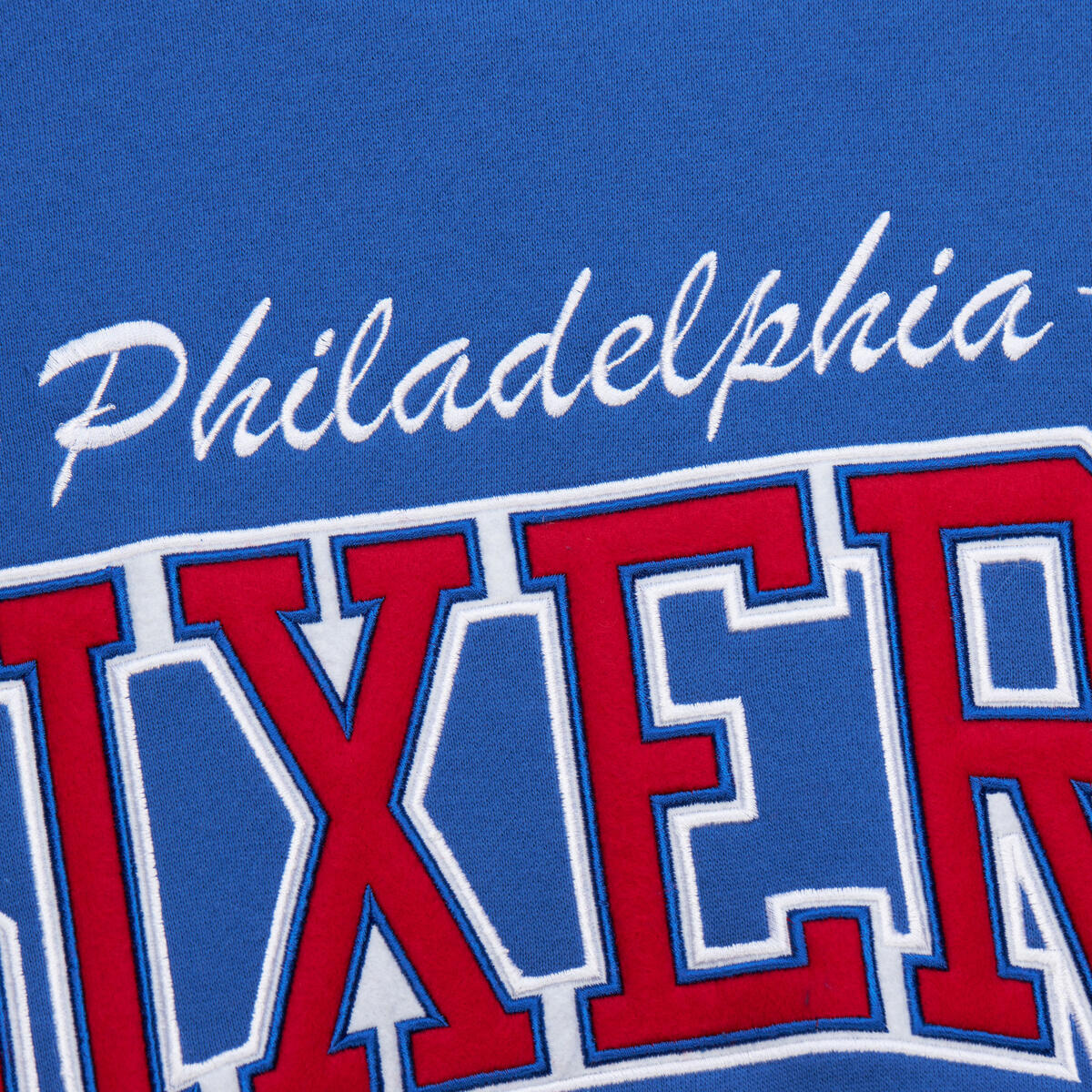 NBA THERE AND BACK 2.0 CREW FLEECE VINTAGE LOGO 76ERS Royal FC8088-P76ROYA - Image 4