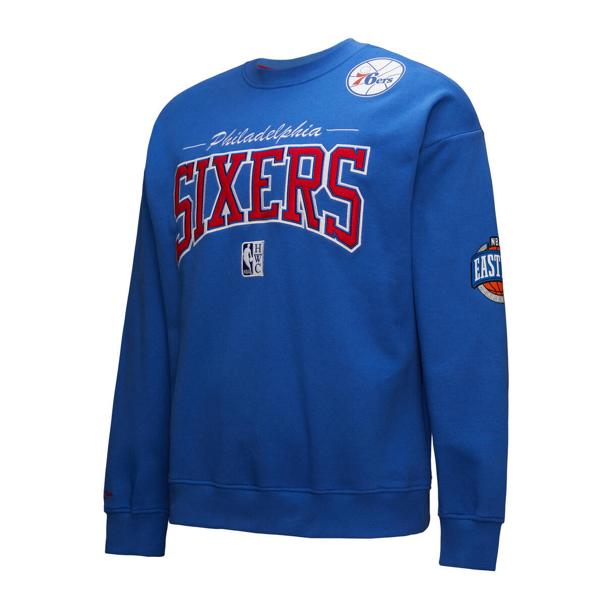 NBA THERE AND BACK 2.0 CREW FLEECE VINTAGE LOGO 76ERS Royal FC8088-P76ROYA - Image 8