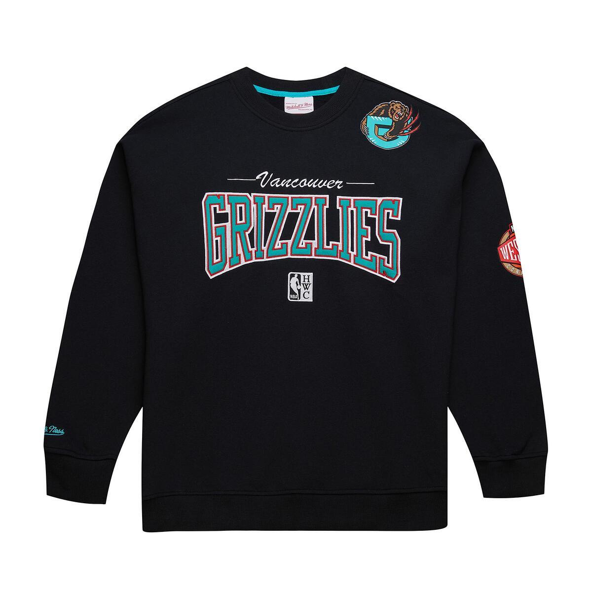 NBA THERE AND BACK 2.0 CREW FLEECE VINTAGE LOGO GRIZZLIES Black FC8088-VGRBLCK - Image 1