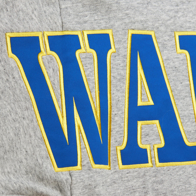 NBA FULL FIELD SATIN FLEECE CREW VINTAGE LOGO WARRIORS Grey Heather FC8089-GSWGYHT - Image 5