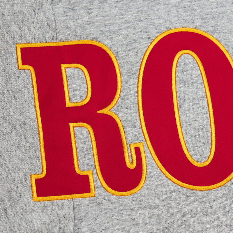 NBA FULL FIELD SATIN FLEECE CREW VINTAGE LOGO ROCKETS Grey Heather FC8089-HROGYHT - Image 3