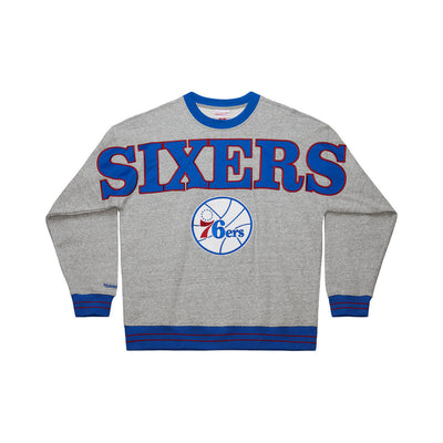 NBA FULL FIELD SATIN FLEECE CREW VINTAGE LOGO 76ERS - Image 1