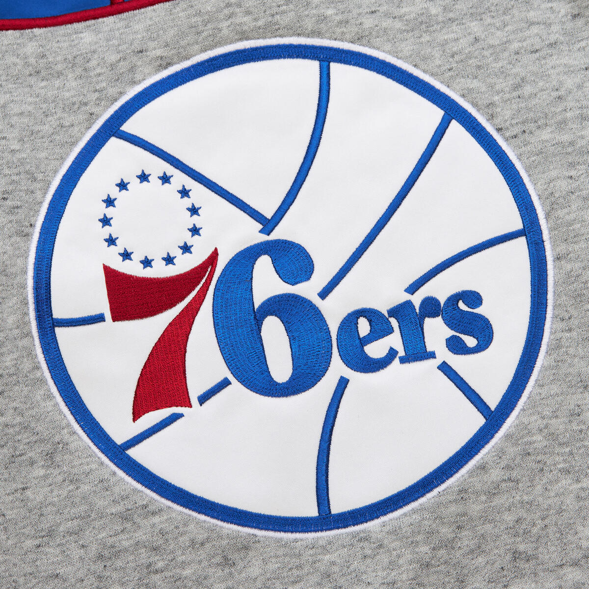 NBA FULL FIELD SATIN FLEECE CREW VINTAGE LOGO 76ERS - Image 3