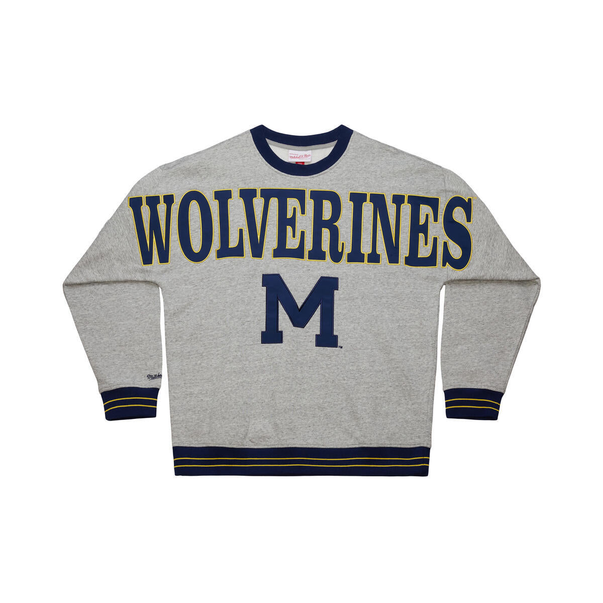 NCAA FULL FIELD SATIN FLEECE CREW VINTAGE LOGO MICHIGAN - Image 1
