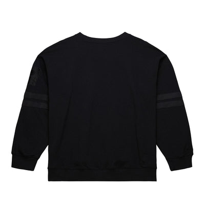 NBA SATIN STRIPES FLEECE CREW VINTAGE LOGO SUNS Black FC8090-PSUBLCK - Image 2