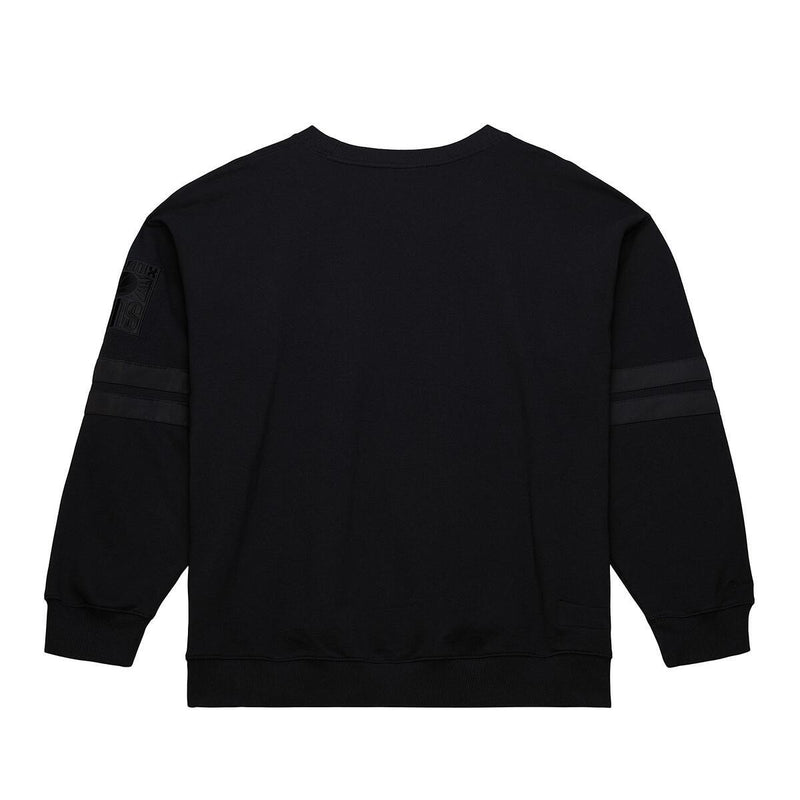 NBA SATIN STRIPES FLEECE CREW VINTAGE LOGO SUNS Black FC8090-PSUBLCK - Image 2