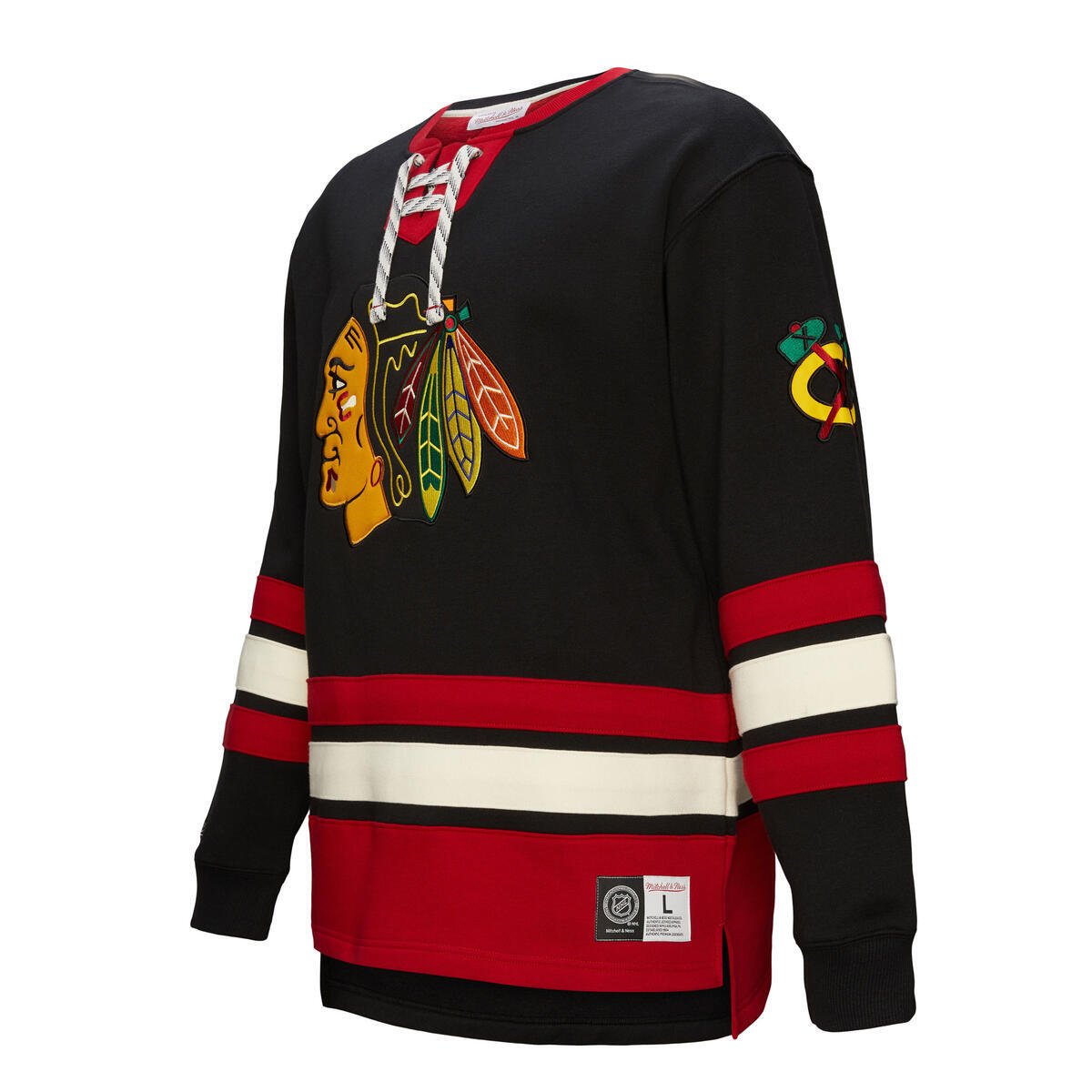 NHL HERITAGE LACE-UP CREW CURRENT LOGO BLACKHAWKS Black FC8096-CBHBLCK - Image 8