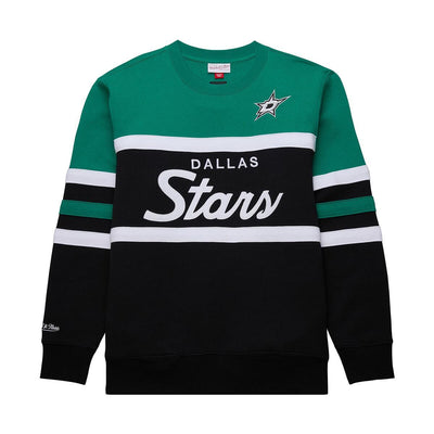 NHL HEAD COACH FLEECE CREW CURRENT LOGO STARS Black-Green FC8125-DSTBKGN - Image 1