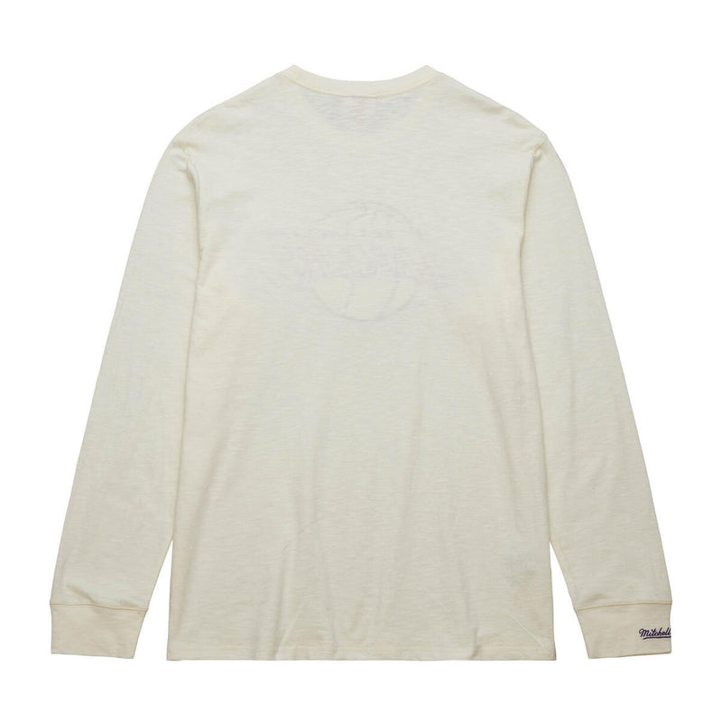 NBA HERITAGE LS SLUB TEE VINTAGE LOGO LAKERS Cream FC8333-LALCREA - Image 2