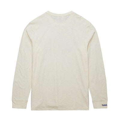 NBA HERITAGE LS SLUB TEE VINTAGE LOGO 76ERS Cream FC8333-P76CREA - Image 2