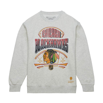 NHL EASY COOL CREWNECK SWEATSHIRT BLACKHAWKS Oatmeal Heather FC8369-CBHOTHT - Image 1