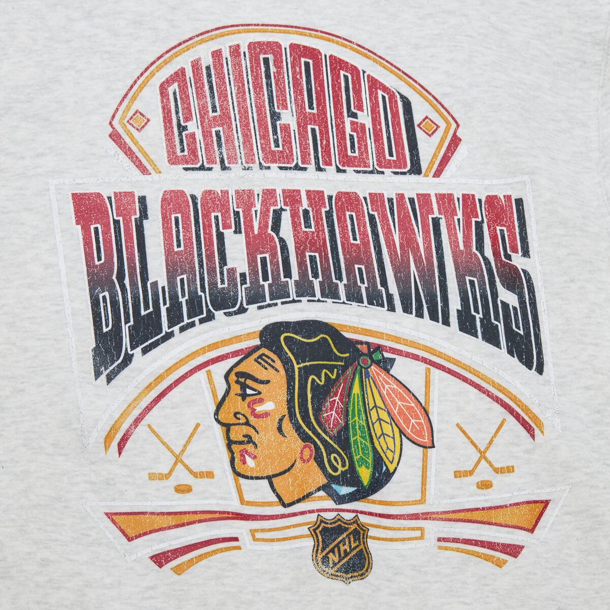 NHL EASY COOL CREWNECK SWEATSHIRT BLACKHAWKS Oatmeal Heather FC8369-CBHOTHT - Image 5
