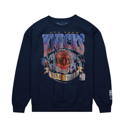 NBA EASY COOL CREWNECK SWEATSHIRT KNICKS Blue FC8369-NYKBLUE - Image 1