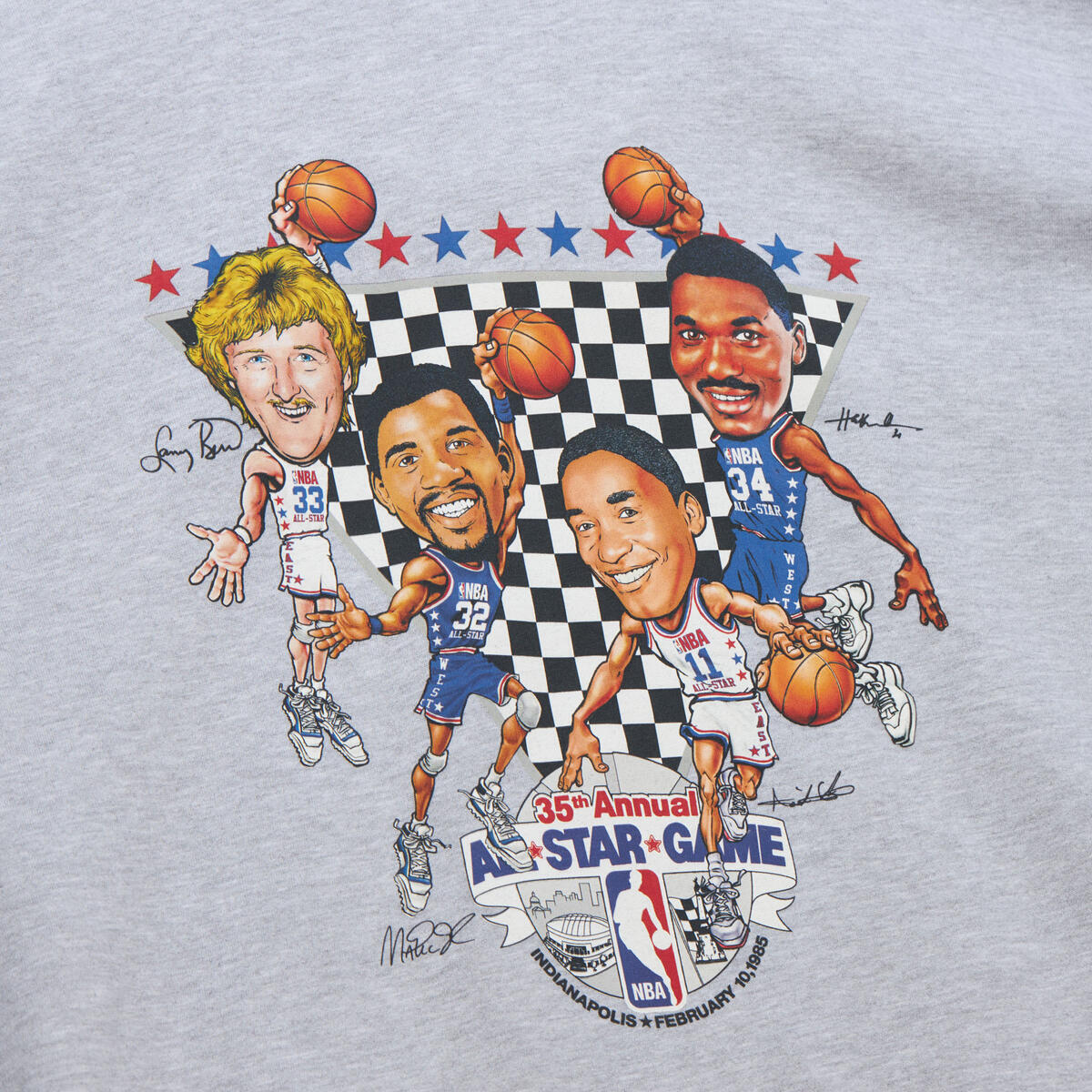 NBA ALL-STAR CARICATURES ALL-STAR 1985 MULTI - Grey Heather - Image 3