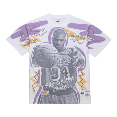 NBA SHOWSTOPPER SS PLAYER TEE VINTAGE LOGO ALL-STAR SHAQUILLE O'NEAL White-Gold FC9197-ASGWHGD - Image 1