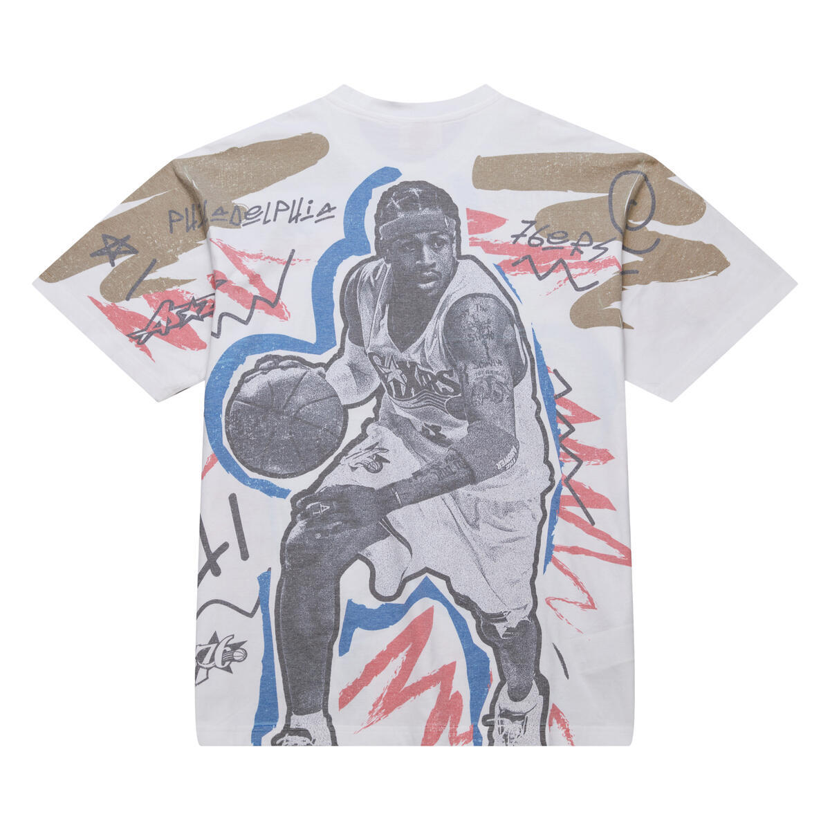 NBA SHOWSTOPPER SS PLAYER TEE VINTAGE LOGO ALL-STAR ALLEN IVERSON - White-Royal - Image 2