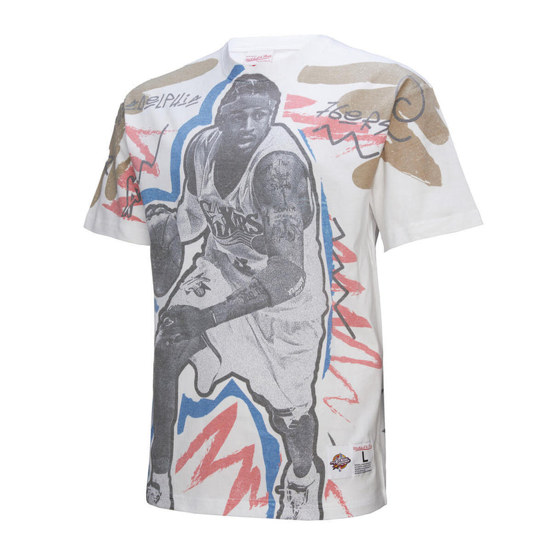 NBA SHOWSTOPPER SS PLAYER TEE VINTAGE LOGO ALL-STAR ALLEN IVERSON - White-Royal - Image 7