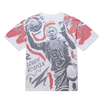 NBA SHOWSTOPPER SS PLAYER TEE VINTAGE LOGO BULLS DENNIS RODMAN Multi-White FC9197-CBUMTWH - Image 5