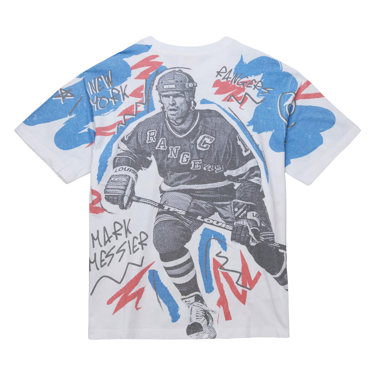 NHL SHOWSTOPPER SS PLAYER TEE VINTAGE LOGO RANGERS MARK MESSIER Multi-White FC9197-NYAMTWH - Image 2