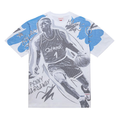 NBA SHOWSTOPPER SS PLAYER TEE VINTAGE LOGO MAGIC PENNY HARDAWAY Multi-White FC9197-OMAMTWH - Image 5