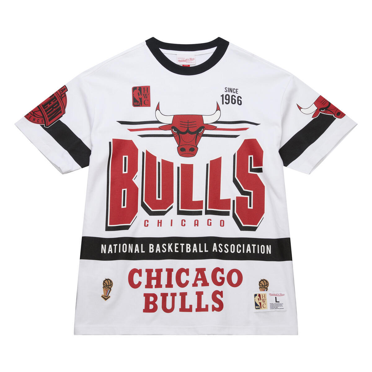 NBA TEAM ORIGINS PREMIUM SS TEE VINTAGE LOGO BULLS - White - Image 1