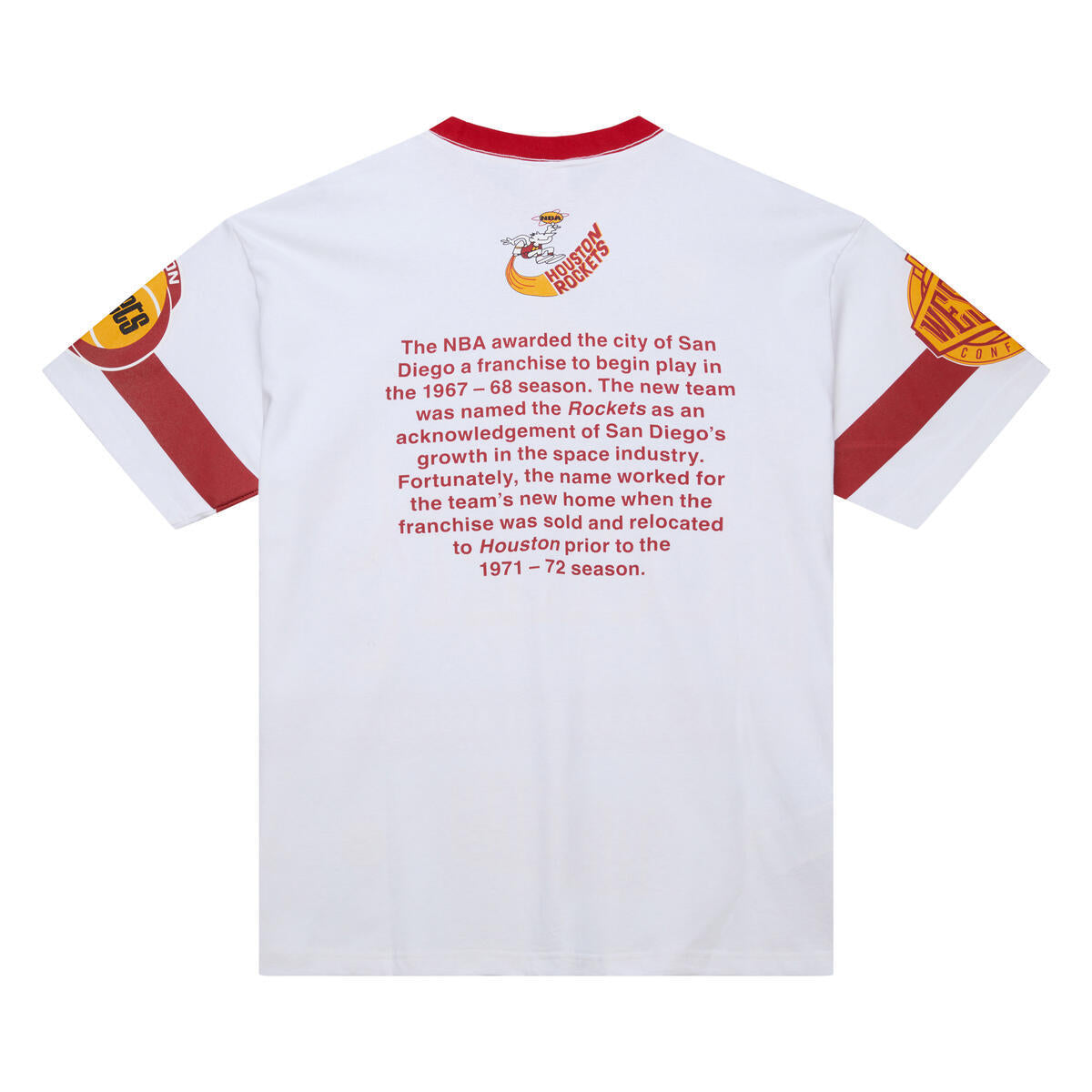 NBA TEAM ORIGINS PREMIUM SS TEE VINTAGE LOGO ROCKETS White FC9265-HROWHIT - Image 2