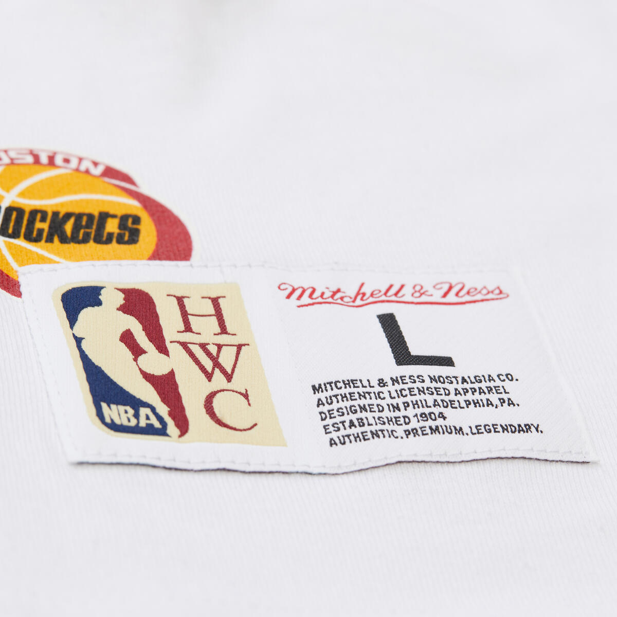 NBA TEAM ORIGINS PREMIUM SS TEE VINTAGE LOGO ROCKETS White FC9265-HROWHIT - Image 6