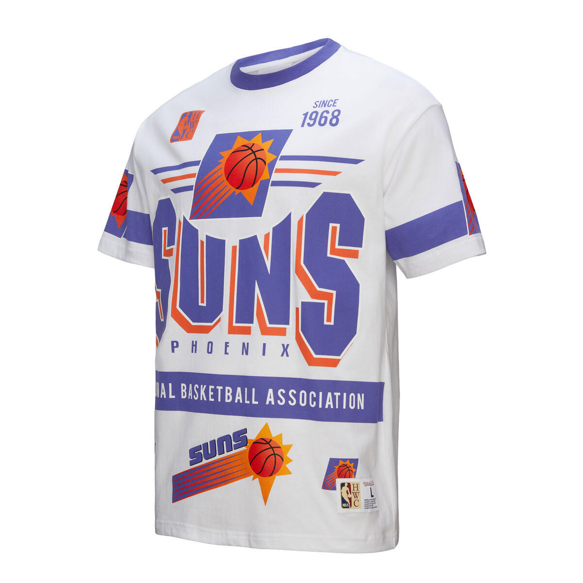 NBA TEAM ORIGINS PREMIUM SS TEE VINTAGE LOGO SUNS White FC9265-PSUWHIT - Image 7