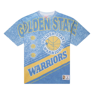 NBA PLAYMAKER SS SUBLIMATED TEE VINTAGE LOGO WARRIORS MULTI FC9286-GSWMULT - Image 1