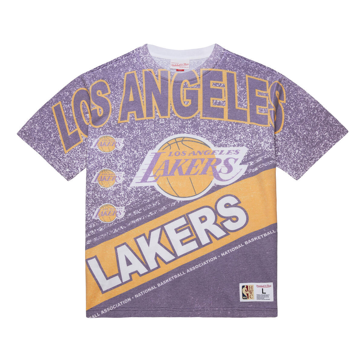 NBA PLAYMAKER SS SUBLIMATED TEE VINTAGE LOGO LAKERS MULTI FC9286-LALMULT - Image 1