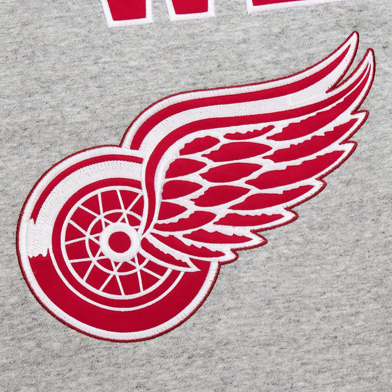 NHL FULL FIELD SATIN FLEECE CREW CURRENT LOGO RED WINGS Grey Heather FC9301-DRWGYHT - Image 4