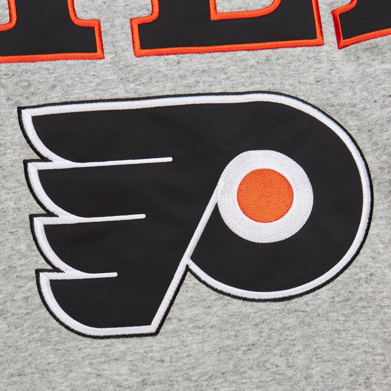 NHL FULL FIELD SATIN FLEECE CREW CURRENT LOGO FLYERS Grey Heather FC9301-PFLGYHT - Image 3