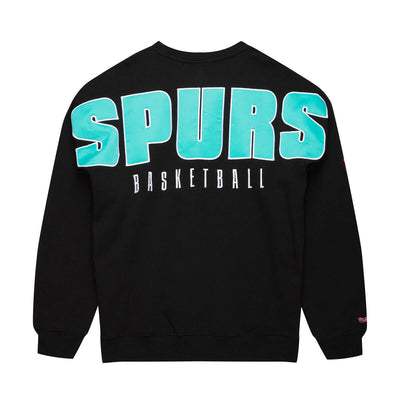 NBA TEAM FIRST SATIN FLEECE CREW SPURS - Black - Image 2