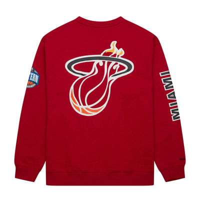 NBA THERE AND BACK FLEECE CREW HEAT Scarlet FCPO6338-MHEYYPPPSCAR - Image 2