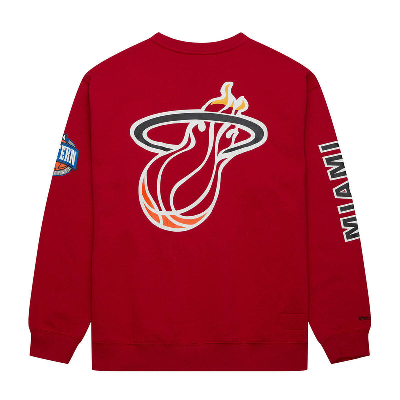 NBA THERE AND BACK FLEECE CREW HEAT Scarlet FCPO6338-MHEYYPPPSCAR - Image 2