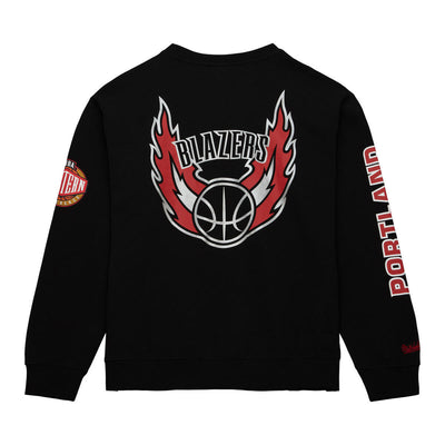 NBA THERE AND BACK FLEECE CREW TRAIL BLAZERS Black FCPO6338-PTBYYPPPBLCK - Image 2