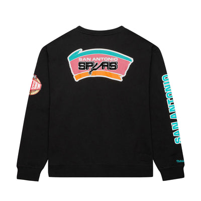 NBA THERE AND BACK FLEECE CREW SPURS Black FCPO6338-SASYYPPPBLCK - Image 2