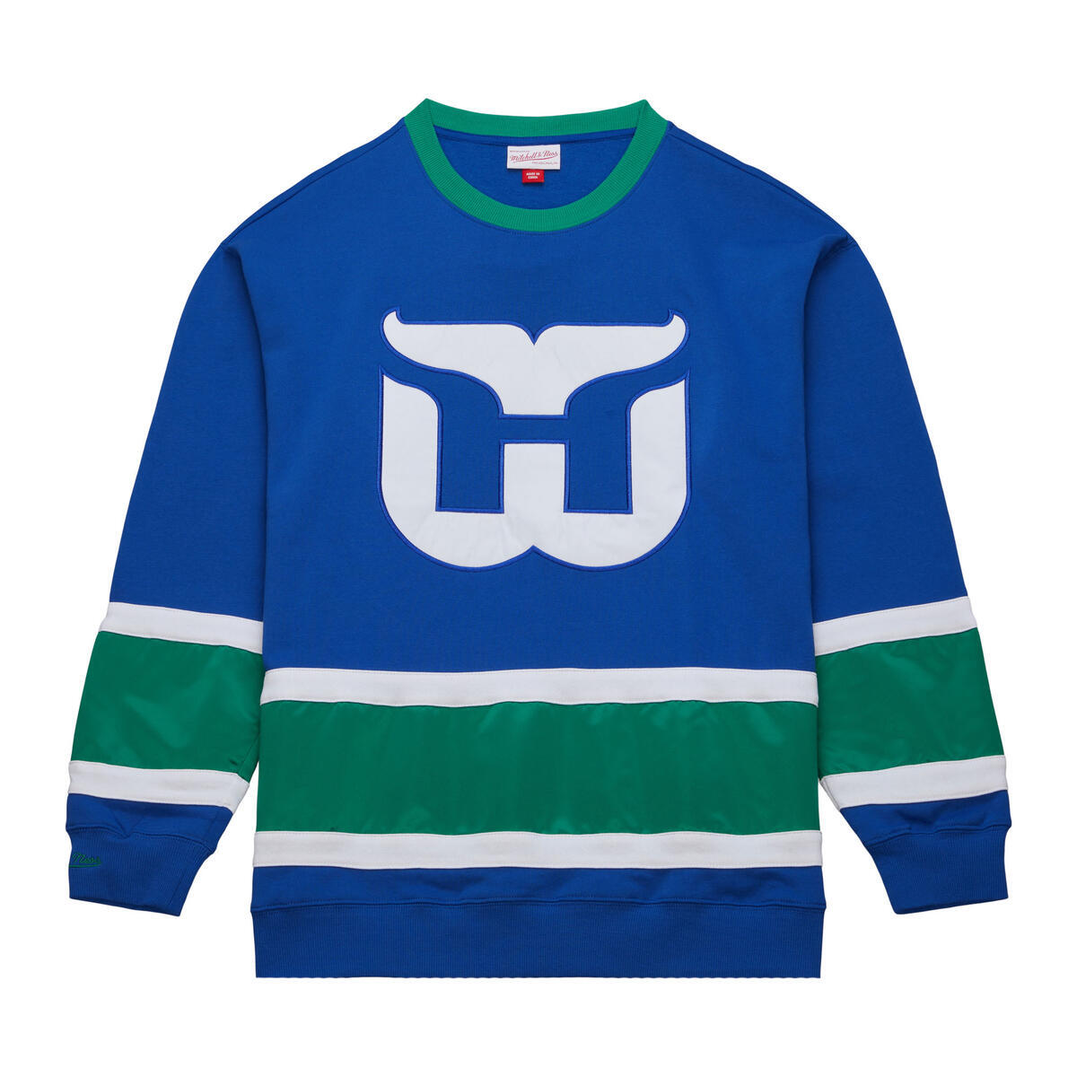 NHL SATIN INSERT FLEECE CREW WHALERS - Royal - Image 1