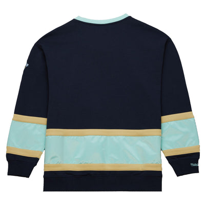 NHL SATIN INSERT FLEECE CREW CURRENT LOGO KRAKEN - Navy-Light Blue - Image 2