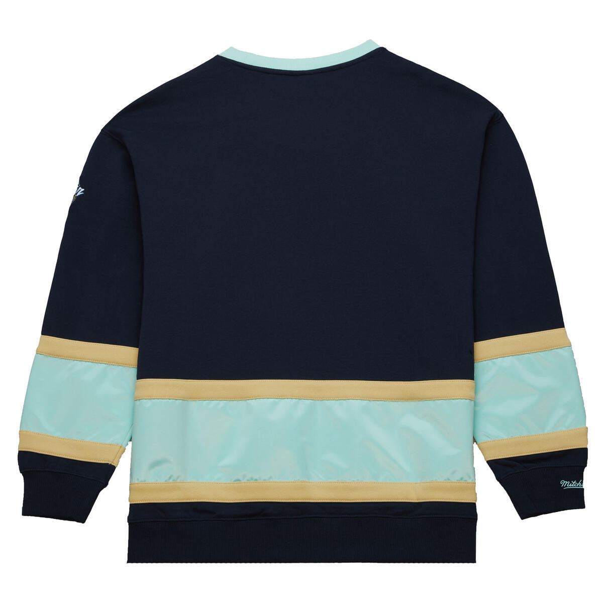 NHL SATIN INSERT FLEECE CREW CURRENT LOGO KRAKEN - Navy-Light Blue - Image 2