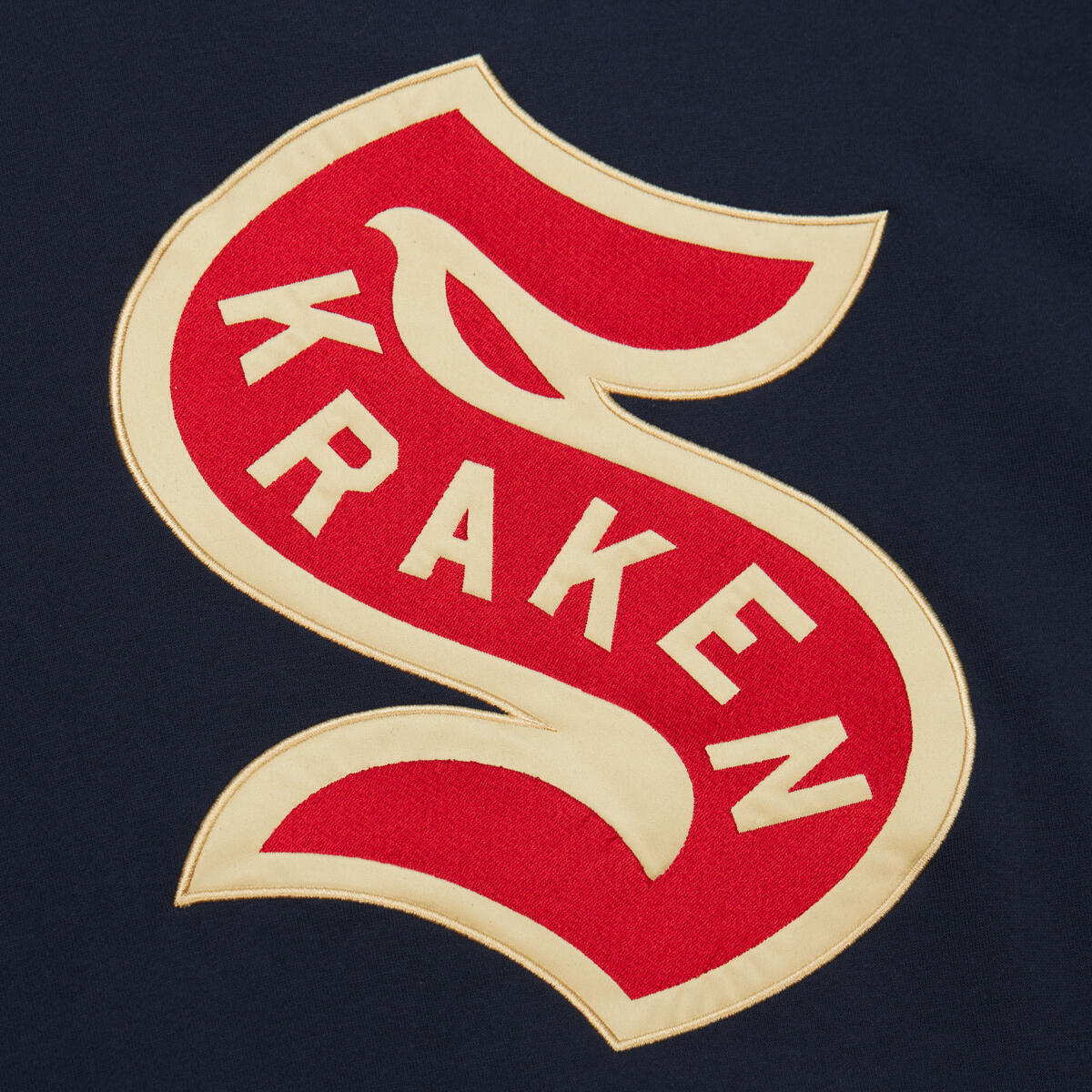 NHL SATIN INSERT FLEECE CREW CURRENT LOGO KRAKEN - Navy-Light Blue - Image 4