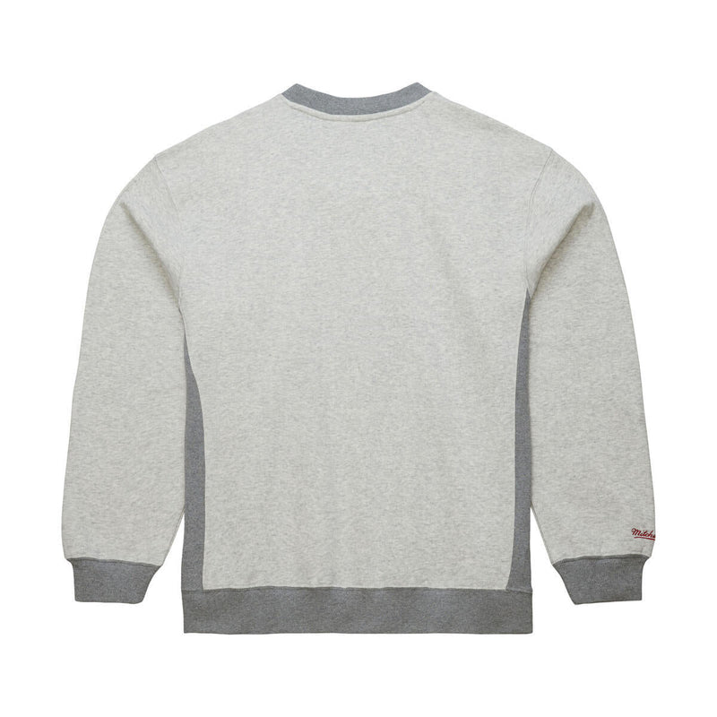 NBA PREMIUM FLEECE CREW VINTAGE LOGO HEAT Grey Heather FCPO6603-MHEYYPPPGYHT - Image 2