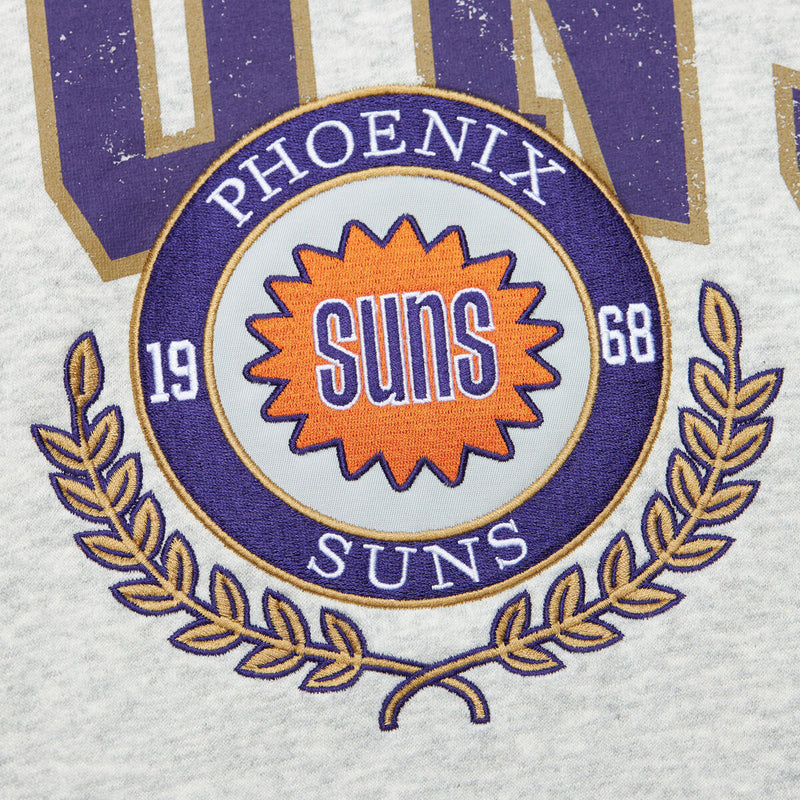 NBA PREMIUM FLEECE CREW VINTAGE LOGO SUNS Grey Heather FCPO6603-PSUYYPPPGYHT - Image 4