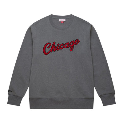 NBA SNOW WASHED FLEECE CREW BULLS Grey Heather FCPO6658-CBUYYPPPGYHT - Image 1