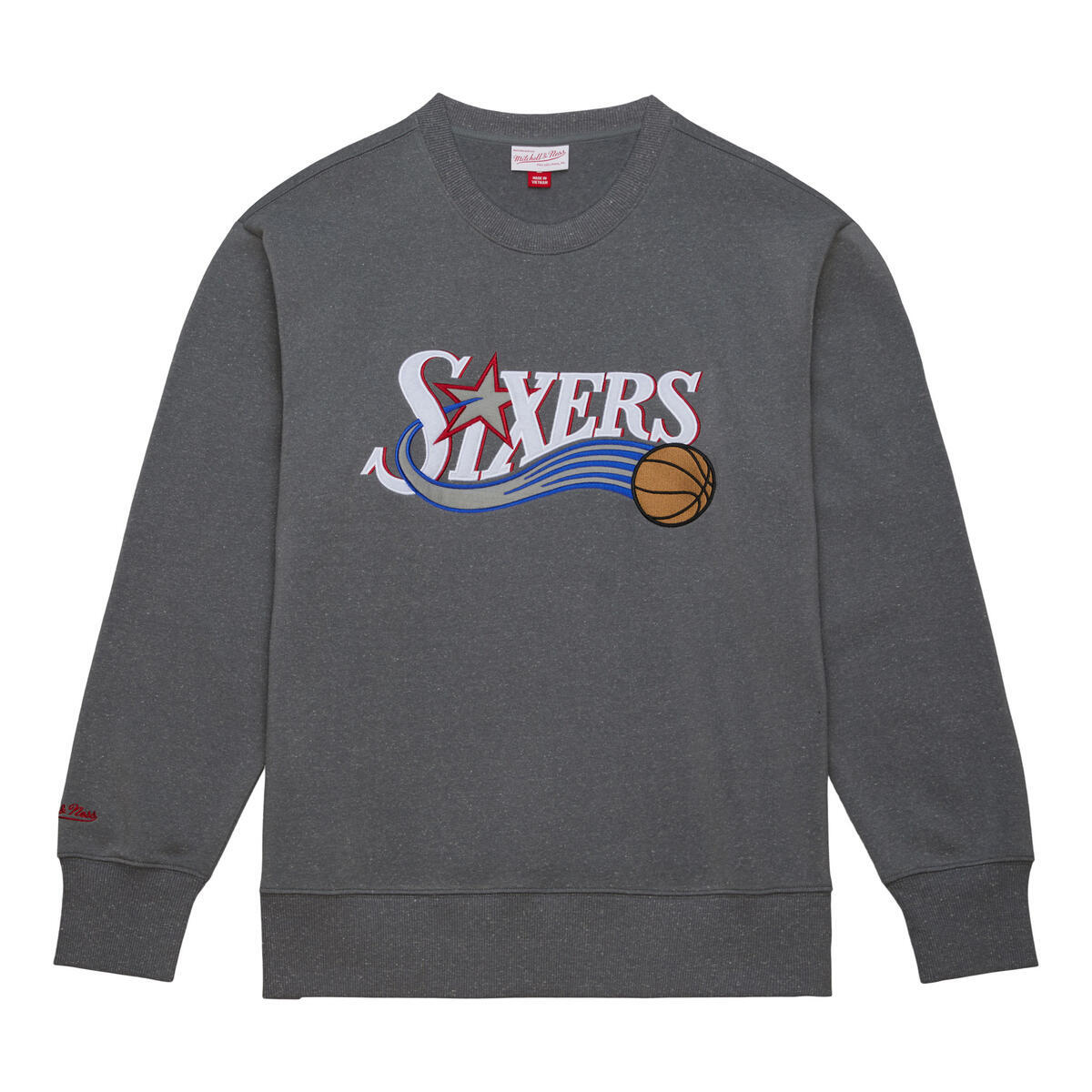 NBA SNOW WASHED FLEECE CREW 76ERS Grey Heather FCPO6658-P76YYPPPGYHT - Image 3
