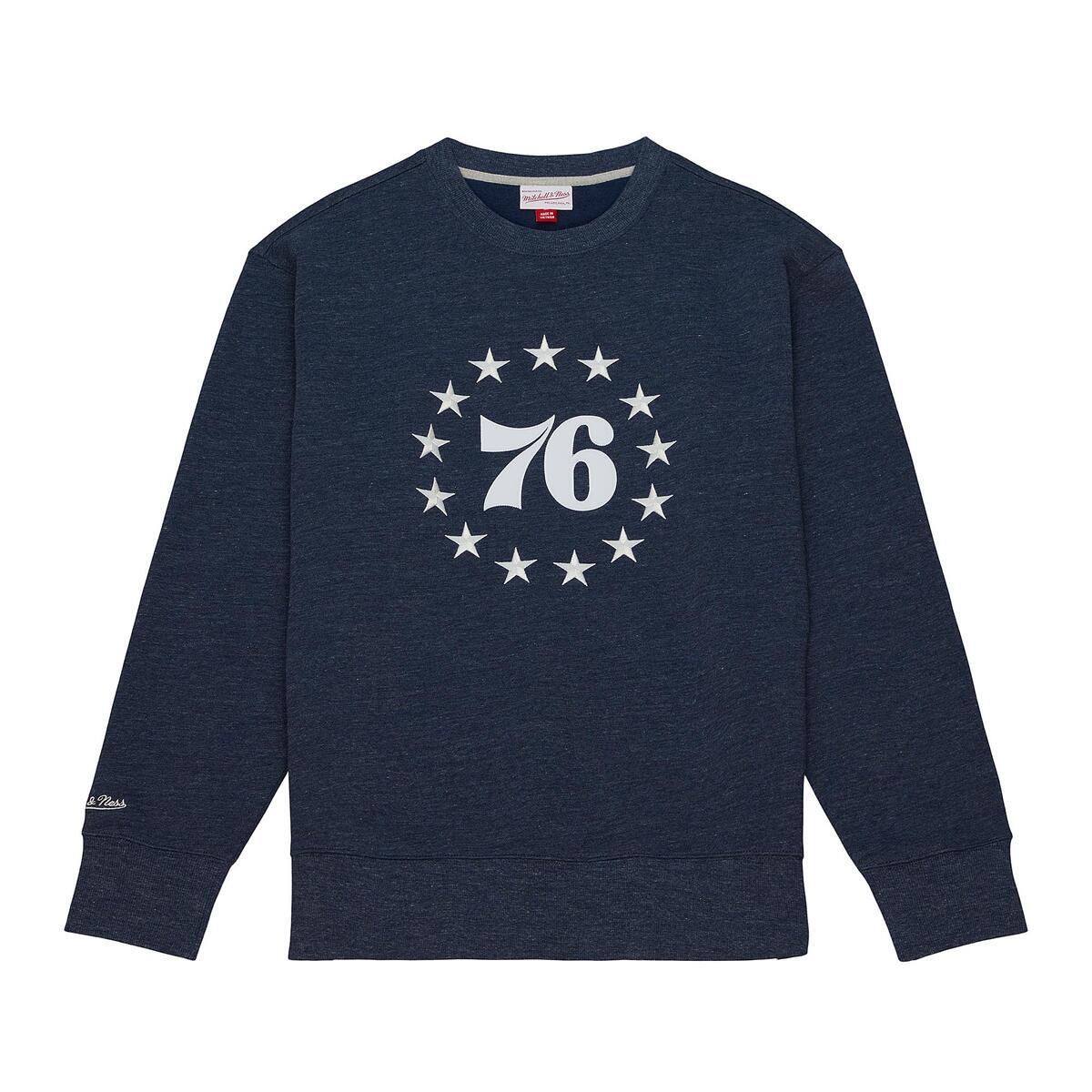 NBA PLAYOFF WIN 2.0 CREW VINTAGE 76ERS Navy Heather FCPO6736-P76YYPPPNYHT - Image 1