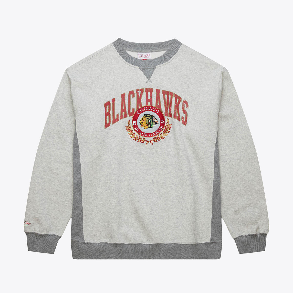 NHL PREMIUM FLEECE CREW CURRENT LOGO BLACKHAWKS Grey Heather FCPO7203-CBHYYPPPGYHT - Image 1