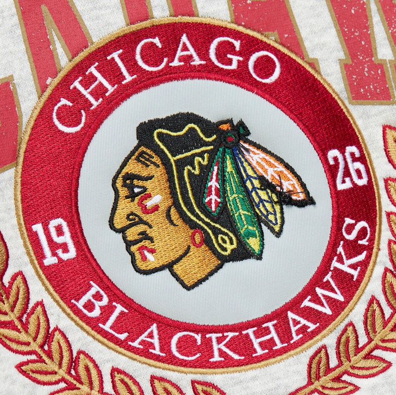 NHL PREMIUM FLEECE CREW CURRENT LOGO BLACKHAWKS Grey Heather FCPO7203-CBHYYPPPGYHT - Image 4